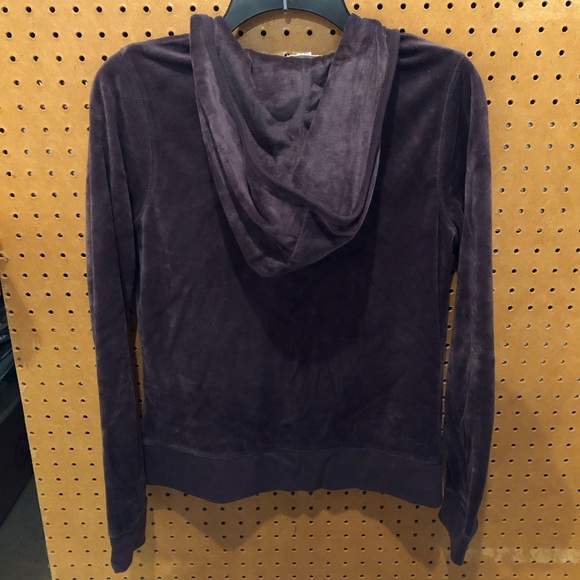 Love Culture Gray Velvet Velour Tracksuit Zip Up Hoodie with Front Pockets - Picture 2 of 3